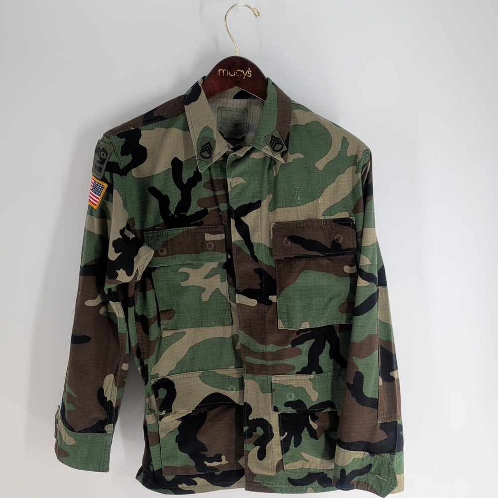 Vintage U.S. Army Woodland Camouflage Combat Coat Multicolor Size X-Small